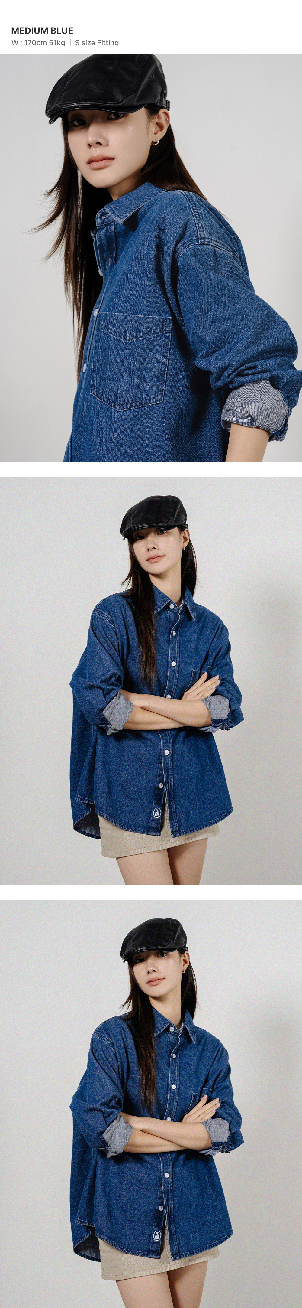MUSINSA | LEMAIN SECOND City Boy Overfit Washed Denim Shirt