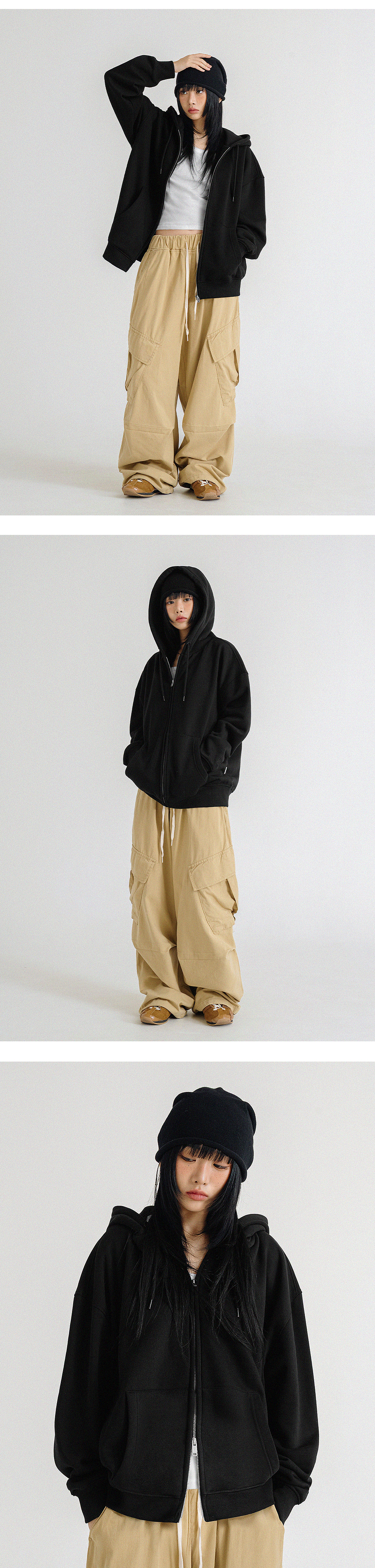 MUSINSA | LEMAIN SECOND 2WAY OVERFIT SWEAT HOOD ZIP-UP