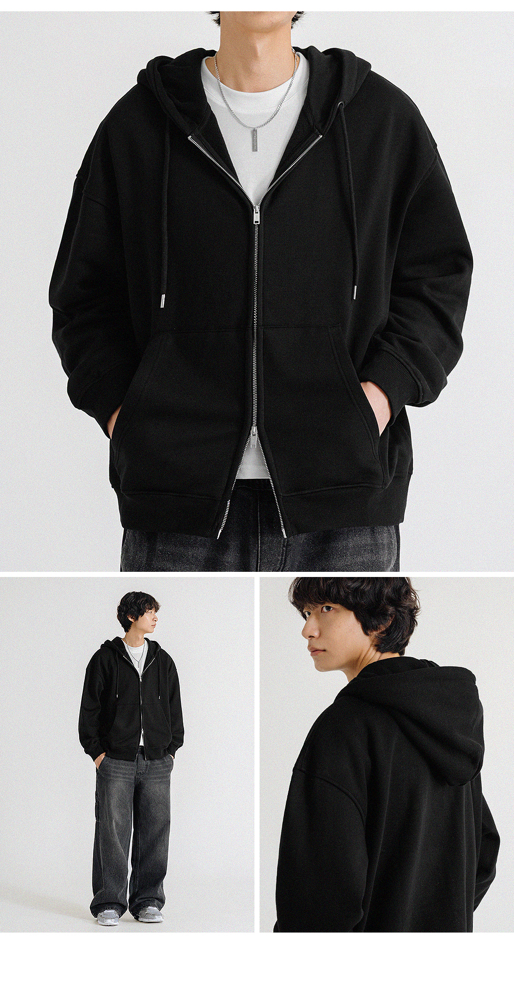 MUSINSA | LEMAIN SECOND [2PACK] 2WAY OVERFIT SWEAT HOOD ZIP-UP