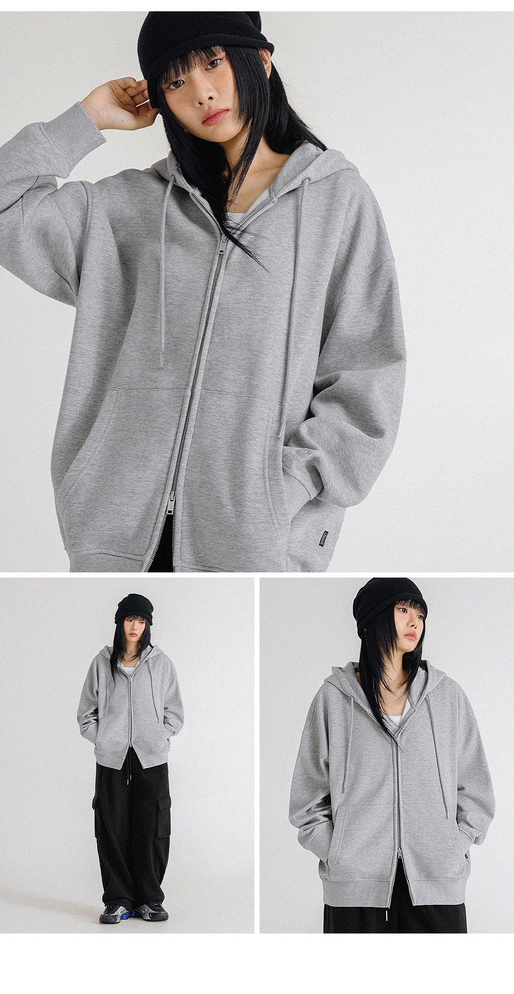 MUSINSA公式 | LEMAIN SECOND [2PACK] 2WAY OVERFIT SWEAT HOOD